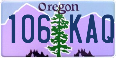 OR license plate 106KAQ