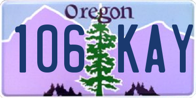 OR license plate 106KAY
