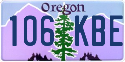 OR license plate 106KBE