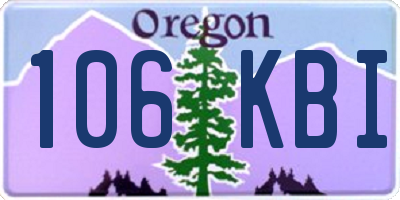 OR license plate 106KBI