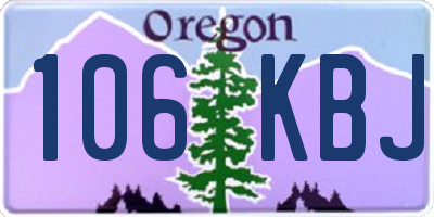 OR license plate 106KBJ