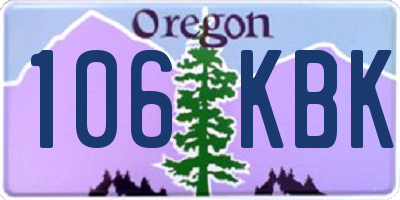 OR license plate 106KBK