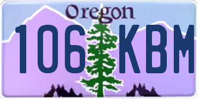 OR license plate 106KBM