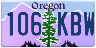 OR license plate 106KBW