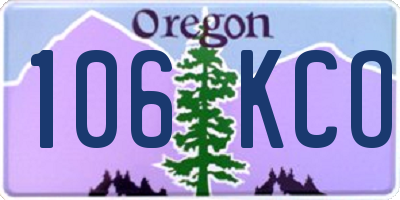 OR license plate 106KCO