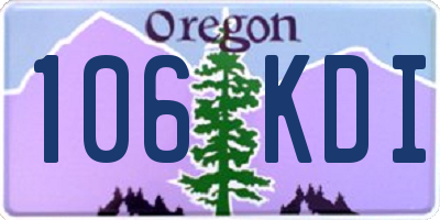 OR license plate 106KDI