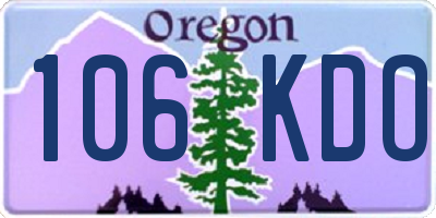 OR license plate 106KDO