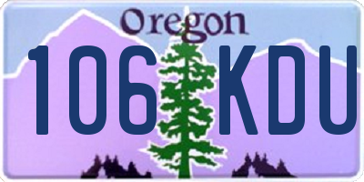 OR license plate 106KDU