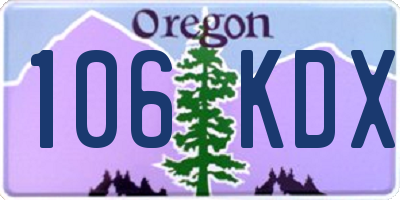 OR license plate 106KDX