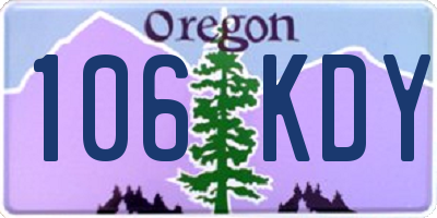 OR license plate 106KDY