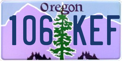 OR license plate 106KEF