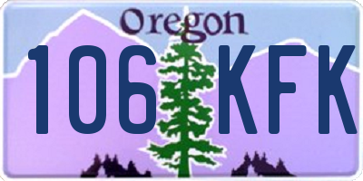 OR license plate 106KFK