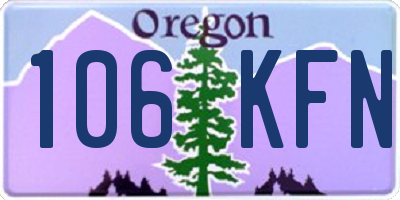 OR license plate 106KFN