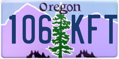 OR license plate 106KFT
