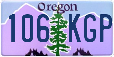 OR license plate 106KGP