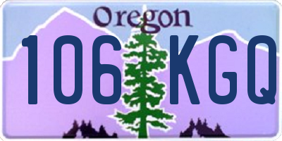 OR license plate 106KGQ