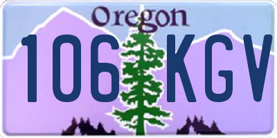 OR license plate 106KGV