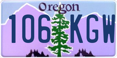 OR license plate 106KGW