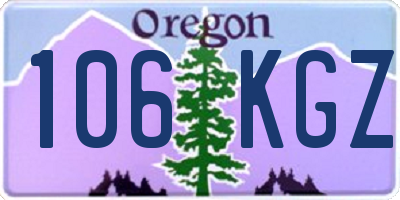 OR license plate 106KGZ