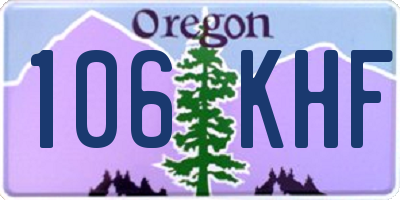 OR license plate 106KHF