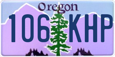 OR license plate 106KHP