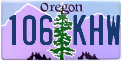 OR license plate 106KHW