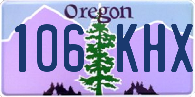 OR license plate 106KHX