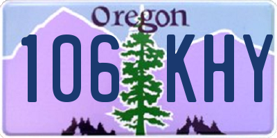 OR license plate 106KHY