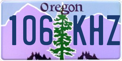 OR license plate 106KHZ