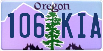 OR license plate 106KIA