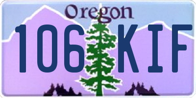 OR license plate 106KIF