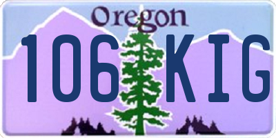 OR license plate 106KIG