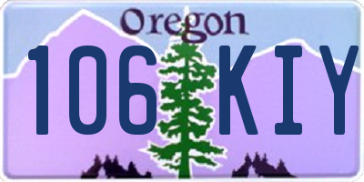 OR license plate 106KIY