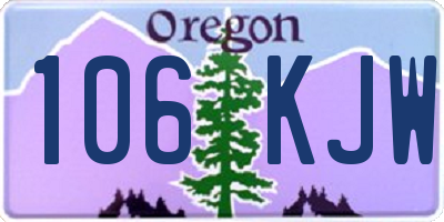 OR license plate 106KJW