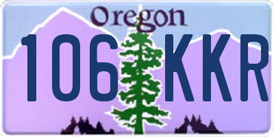 OR license plate 106KKR