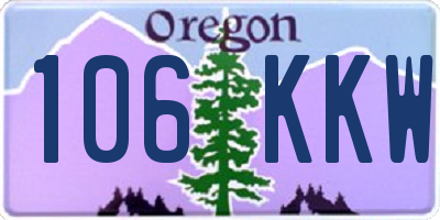 OR license plate 106KKW