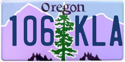 OR license plate 106KLA