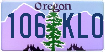 OR license plate 106KLO
