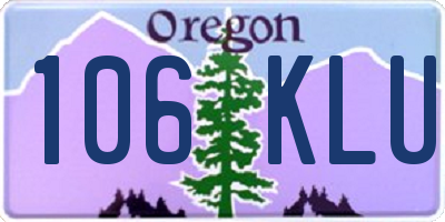 OR license plate 106KLU