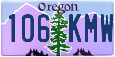 OR license plate 106KMW