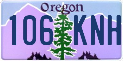 OR license plate 106KNH