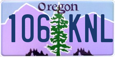 OR license plate 106KNL