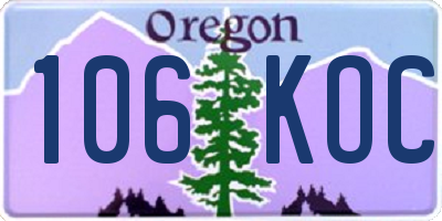 OR license plate 106KOC