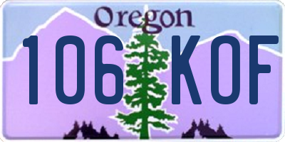 OR license plate 106KOF