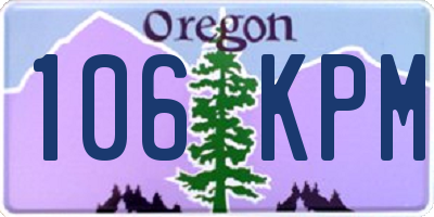 OR license plate 106KPM