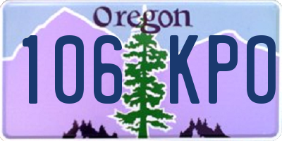 OR license plate 106KPO