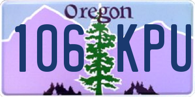 OR license plate 106KPU