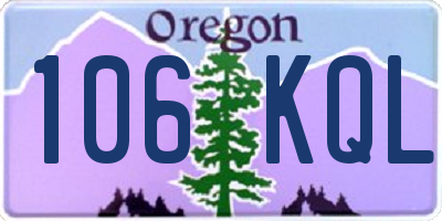 OR license plate 106KQL