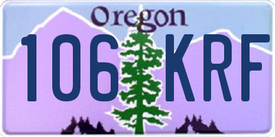 OR license plate 106KRF
