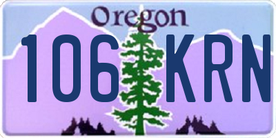 OR license plate 106KRN